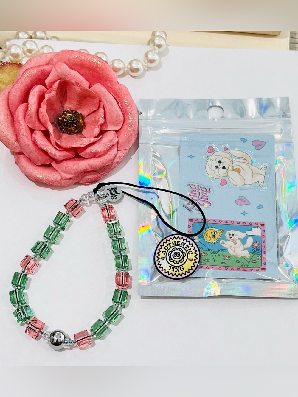String Ting Tiny Drip Ting Swarovski Crystals Wristlet Phone Strap
